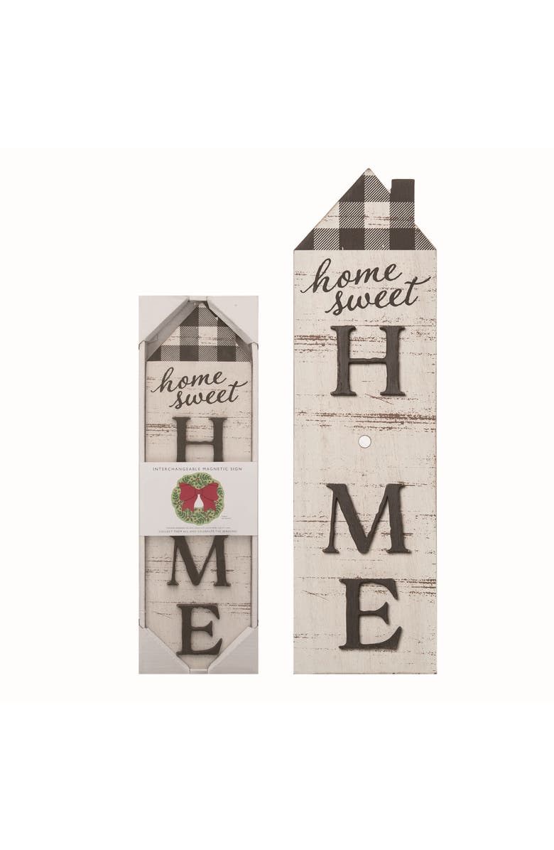 Transpac Wood White Christmas Interchangeable Home Sign, Main, color, White