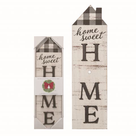 Wood White Christmas Interchangeable Home Sign