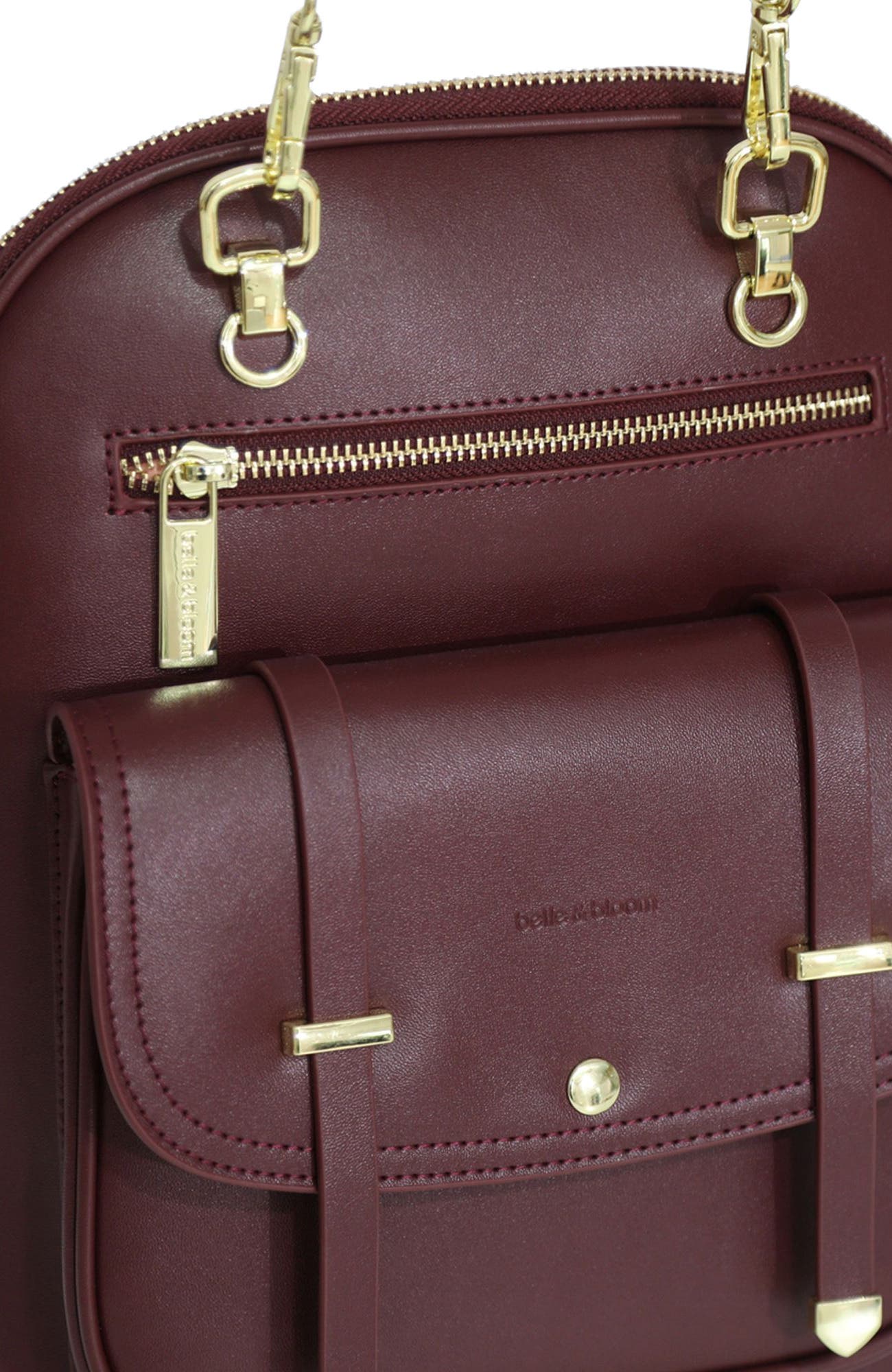 Belle & Bloom 5th Ave Leather Backpack, Alternate, color, Burgundy