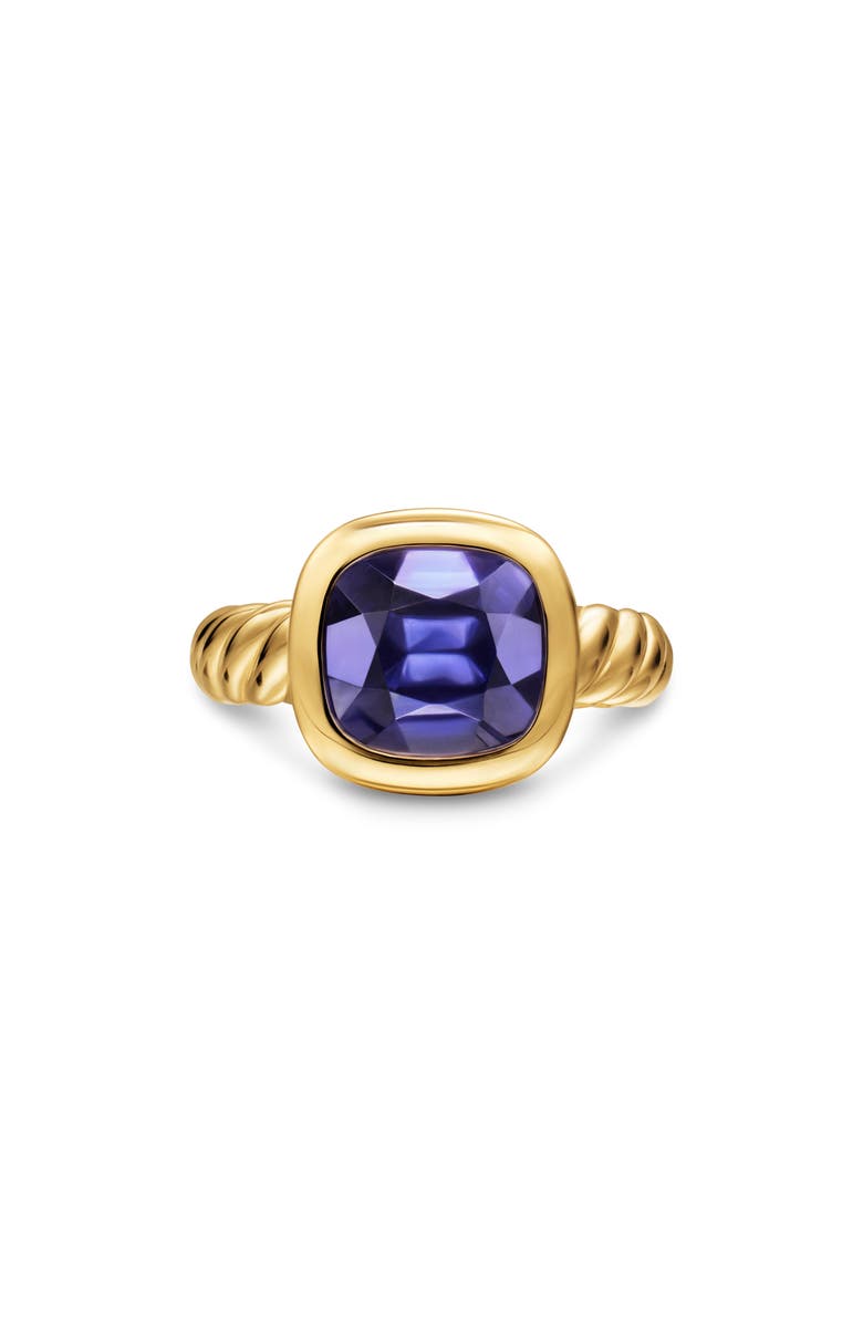 David Yurman DY Mercer<sup>®</sup> Stone Ring in 18K Yellow Gold, 10mm, Main, color, Iolite