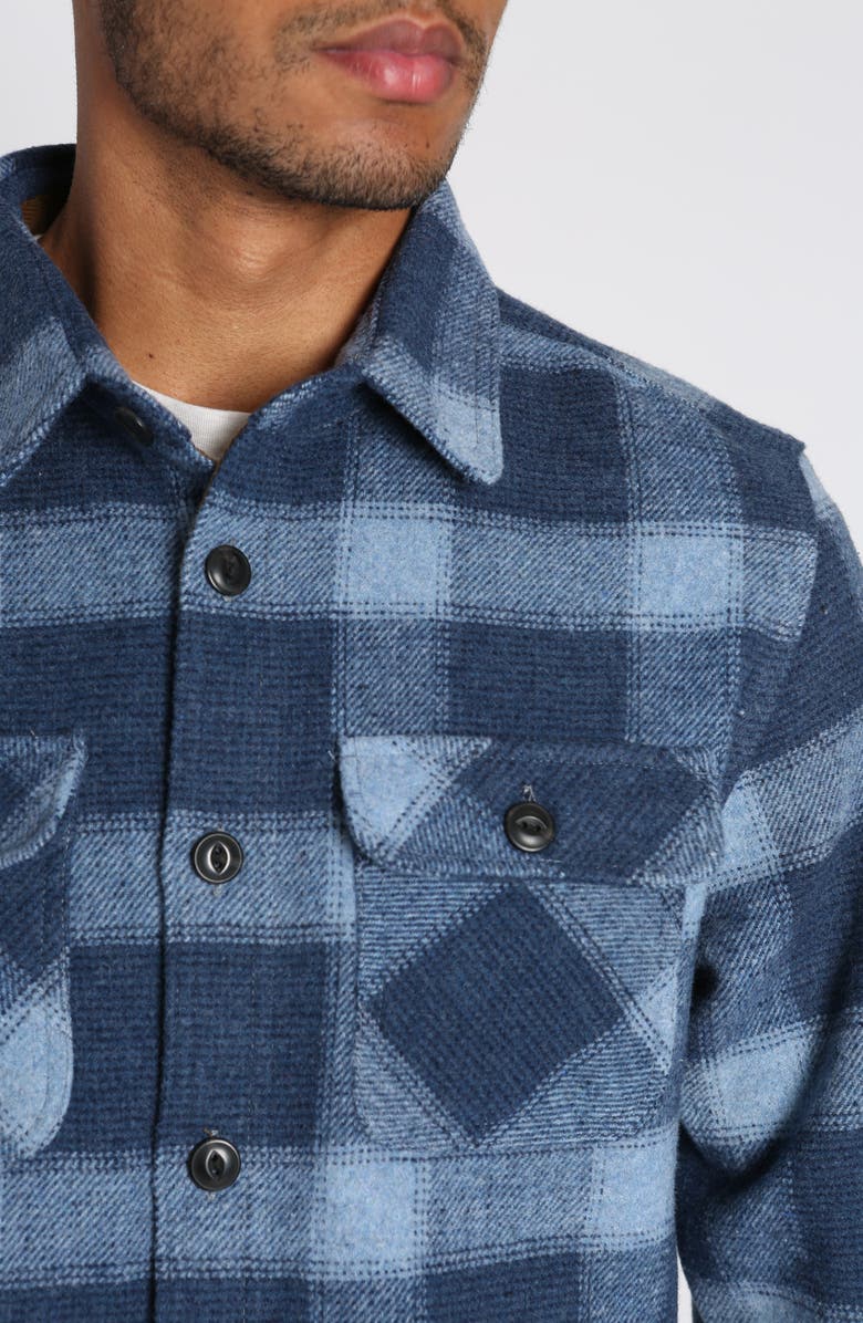 JACHS Plaid Faux Shearling Lined Shirt Jacket, Alternate, color, 