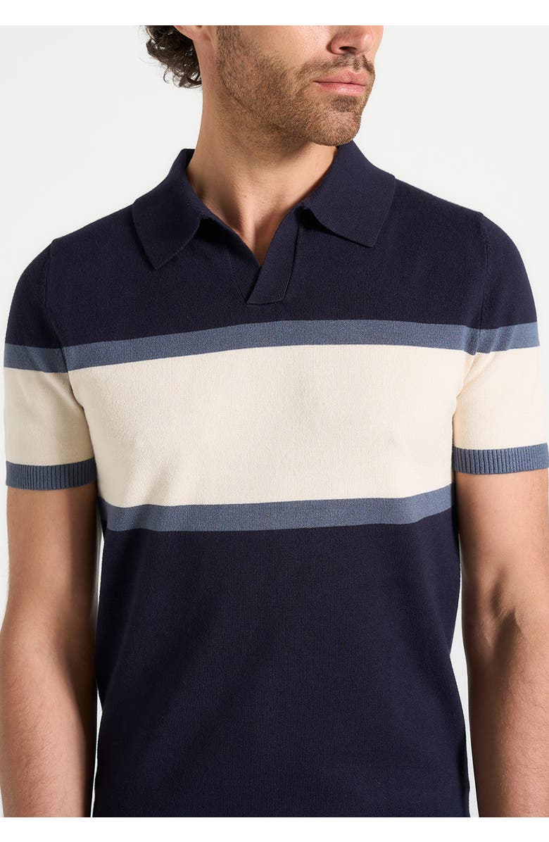 Manière De Voir Enzo Colour Block Polo Top, Alternate, color, Navy