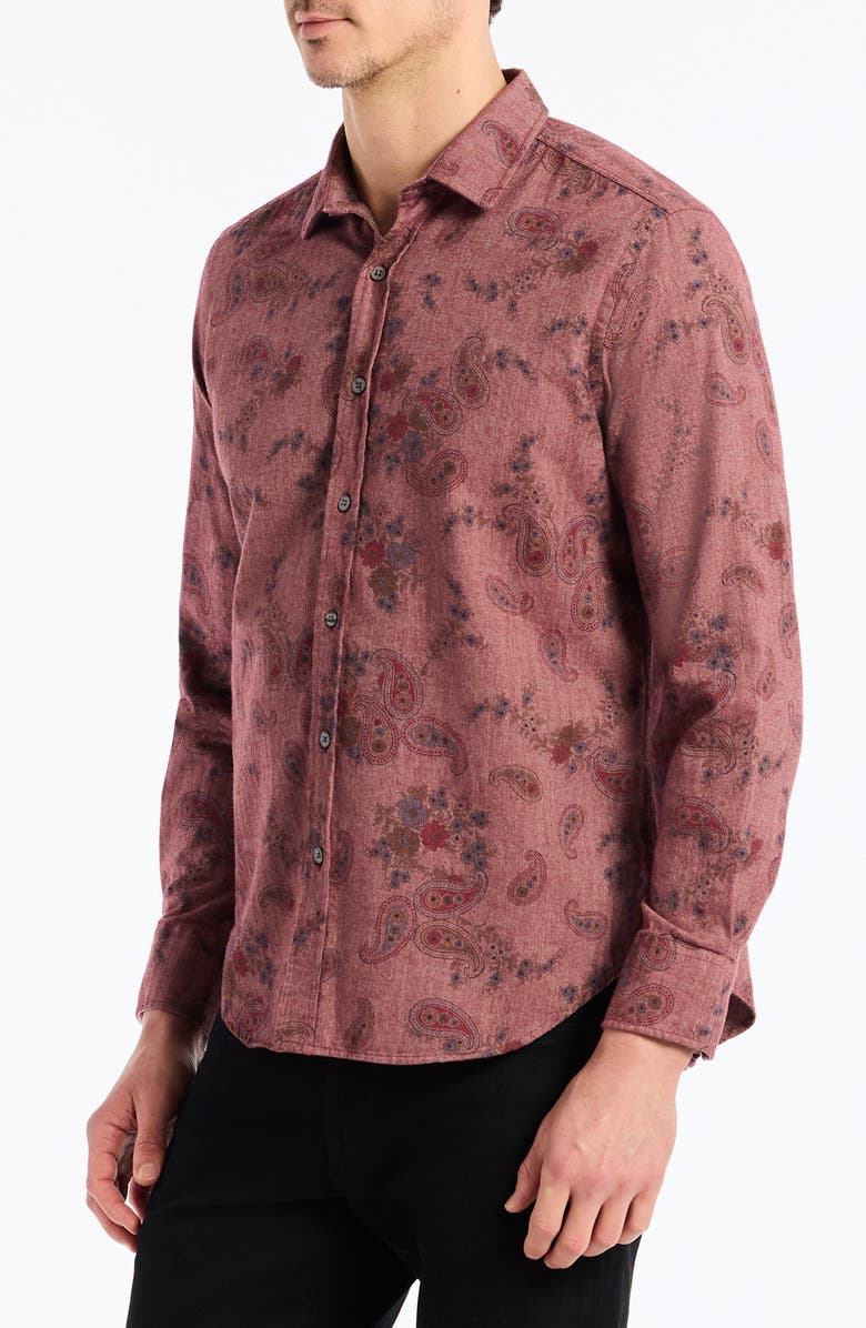 Robert Graham Minetta Paisley Button-Up Shirt, Alternate, color, Red