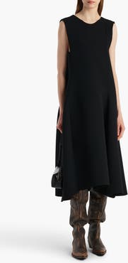 Khaite Medow Double Face Crepe Fit & Flare Midi Dress