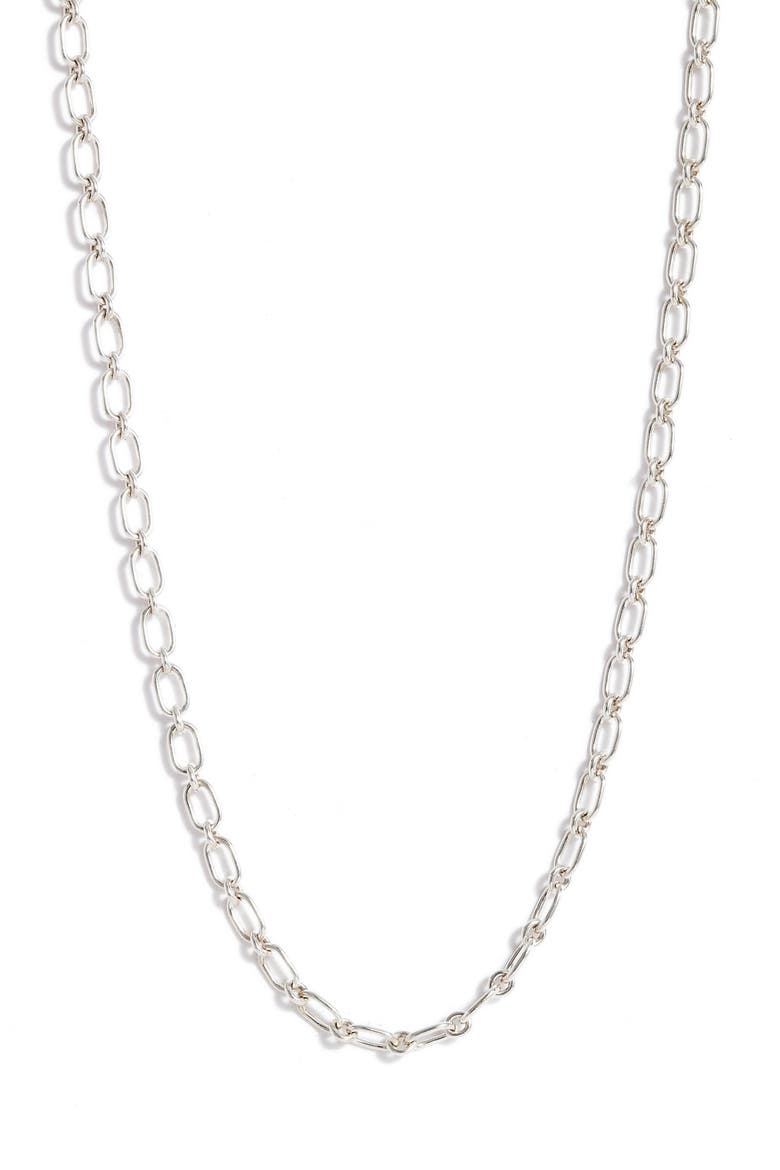 Rectangle Link Chain Necklace, Main, color, SILVER
