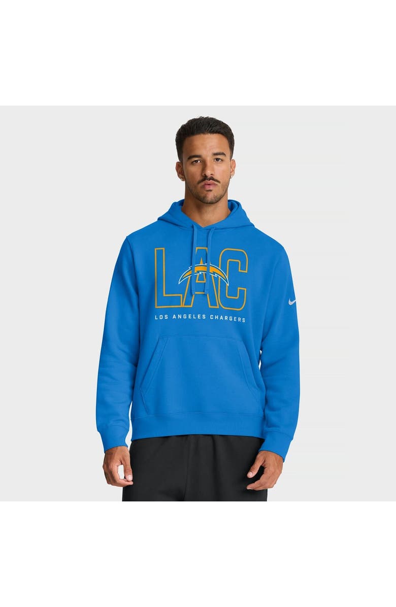 Nike Men's Nike Powder Blue Los Angeles Chargers Busted Play Club Fleece Pullover Hoodie, Main, color, Powder Blue