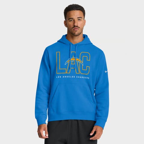 Men's Nike Powder Blue Los Angeles Chargers Busted Play Club Fleece Pullover Hoodie