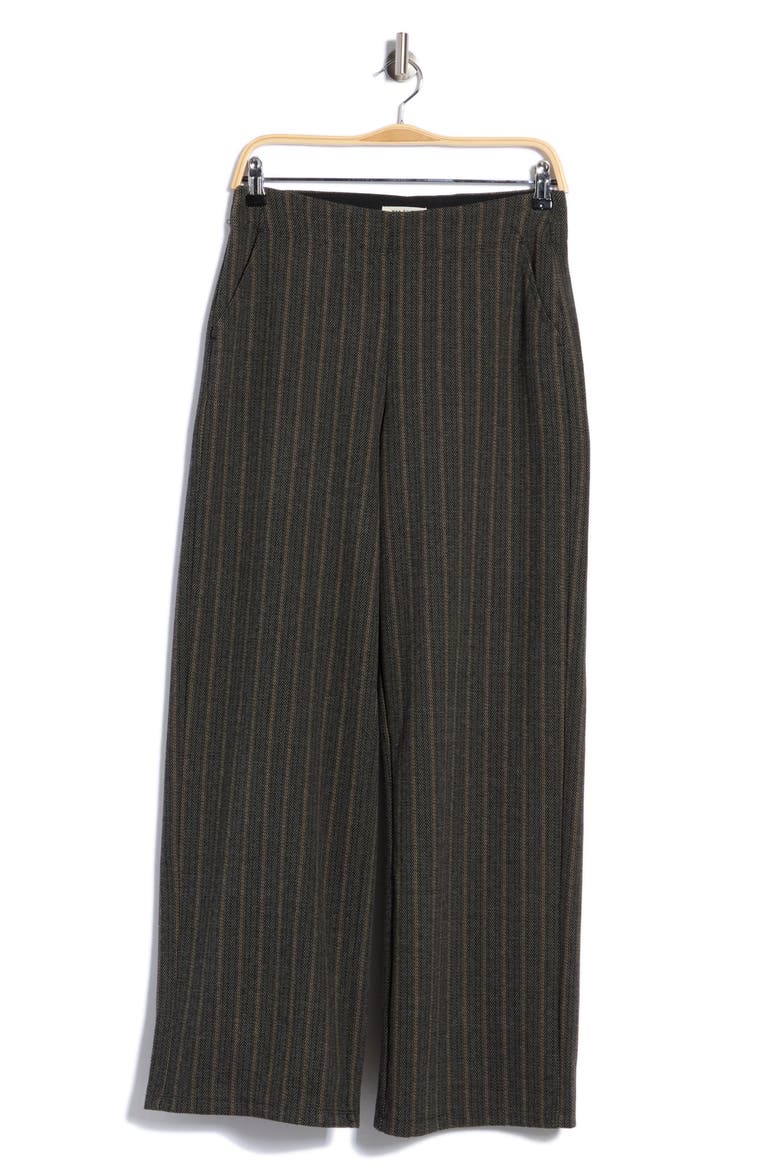 Double Knit Wide Leg Pants, Main, color, BLACK/ MULTI HERRINGBONE