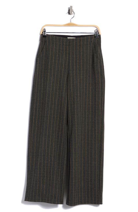 Herringbone Brushed Double Knit Wide Leg Pants