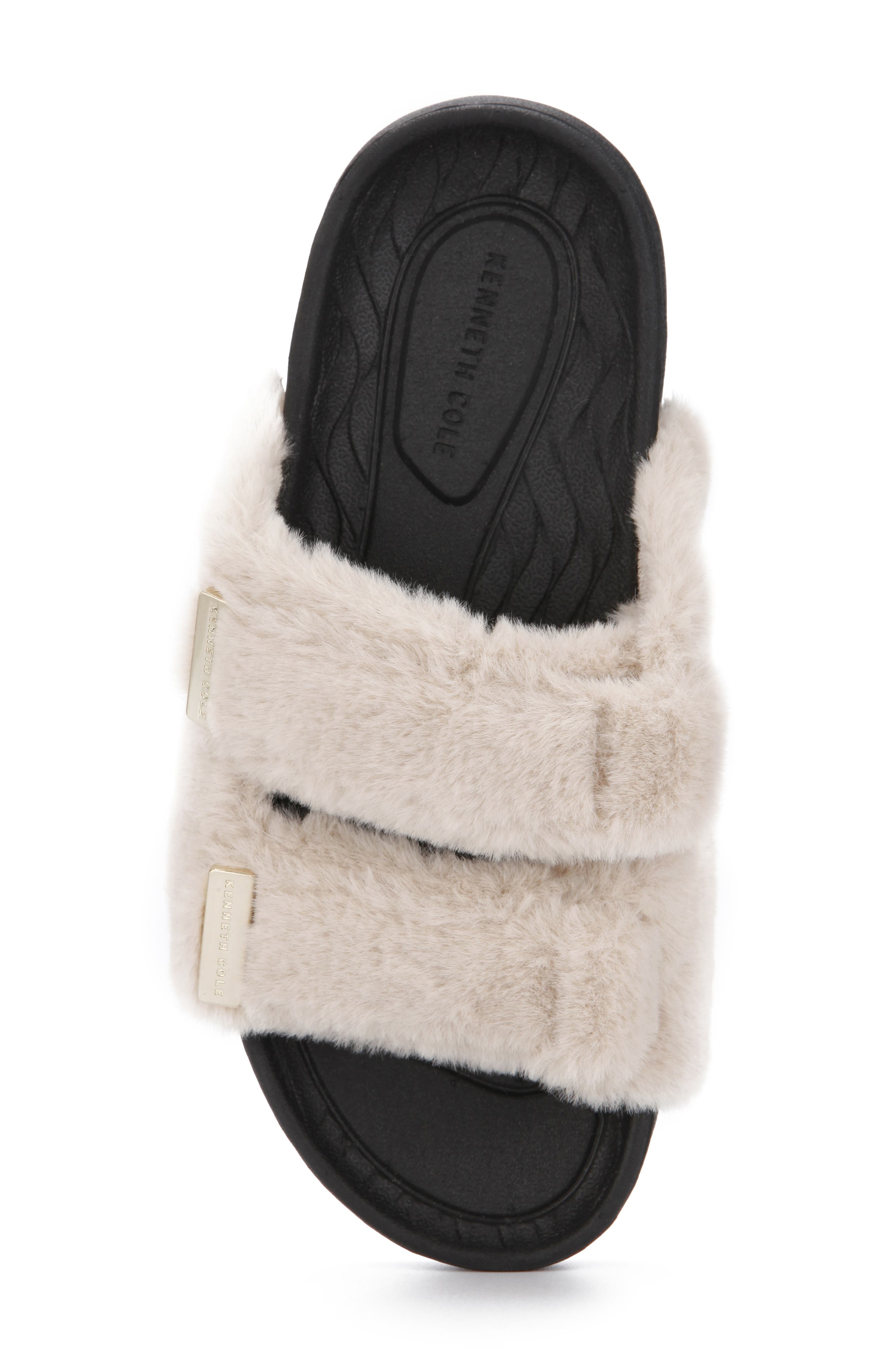 Kenneth Cole New York Nova Faux Fur Slide Sandal, Alternate, color, 