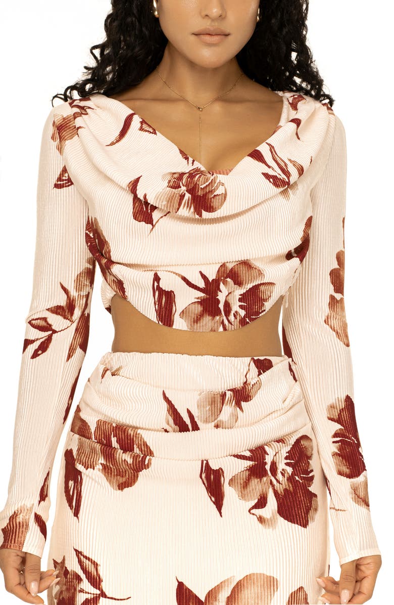 JLUXLABEL Haidyn Floral Long Sleeve Crop Top & Maxi Skirt Set, Alternate, color, 