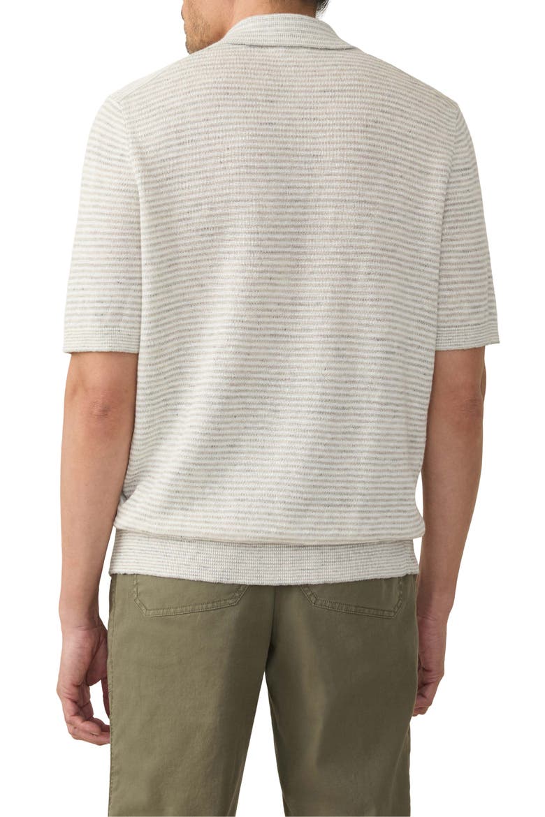 Stripe Linen Sweater Polo, Alternate, color, IVORY STEEL FEEDER