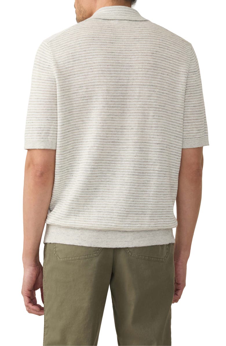 Faherty Stripe Linen Sweater Polo, Alternate, color, 