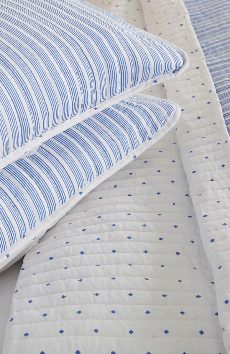 Woven & Weft Stripe Quilt & Sham Set, Alternate, color, Blue