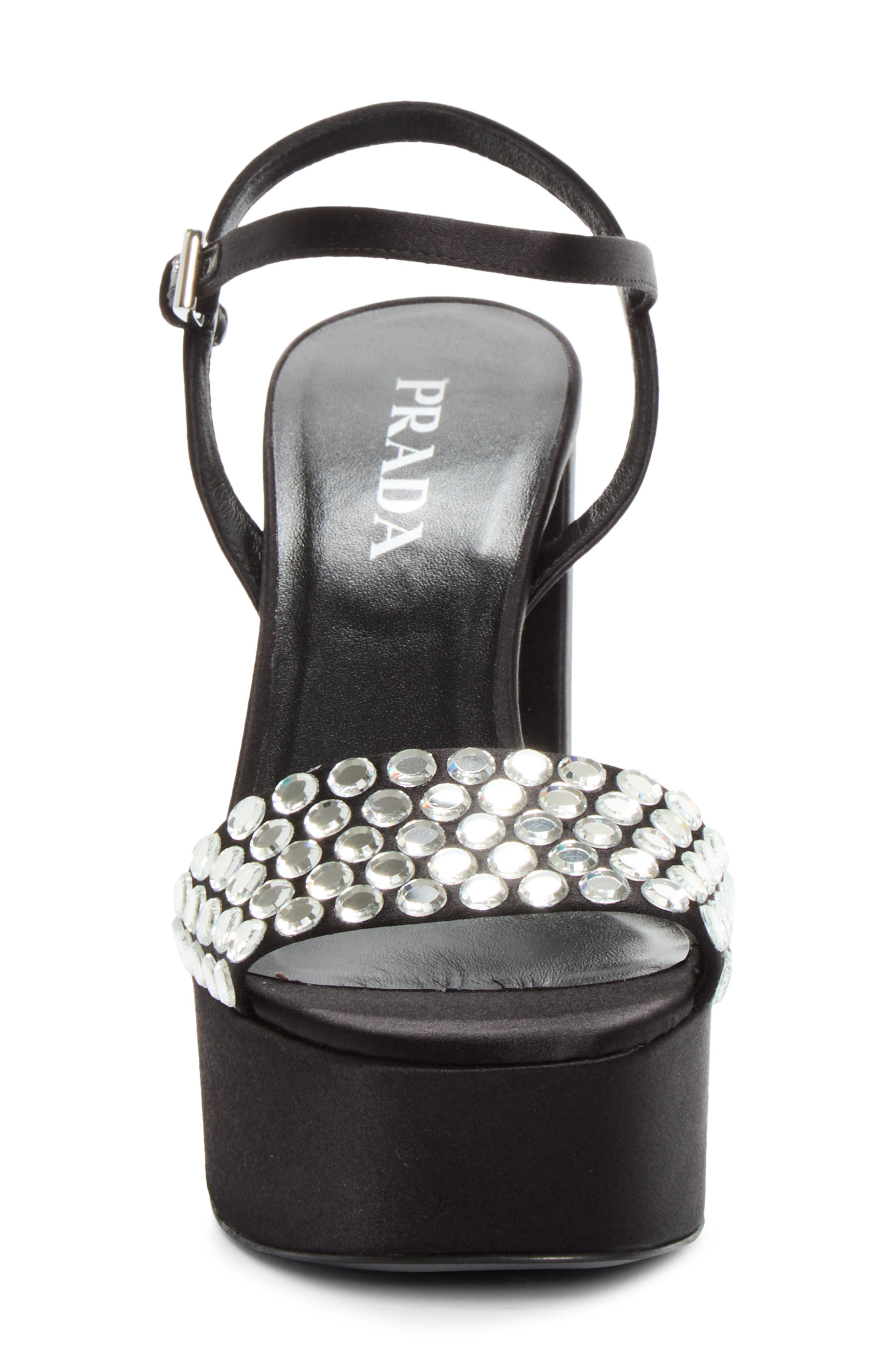 Crystal Platform Sandal, Alternate, color, NERO