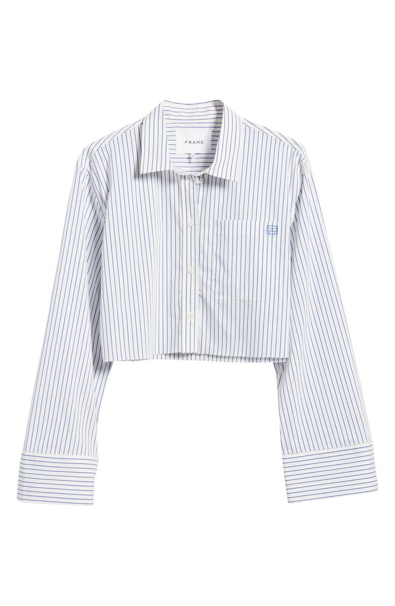 FRAME Stripe Wide Sleeve Crop Shirt, Alternate, color,