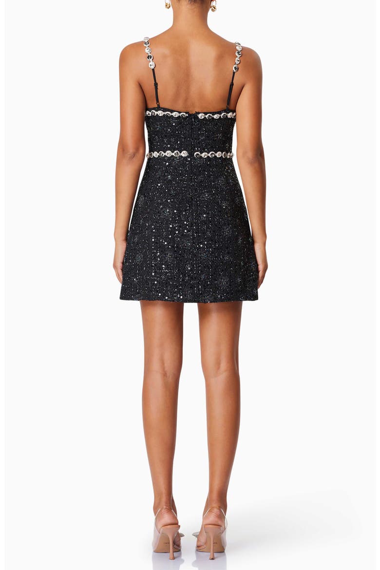 Adeline Tweed Minidress, Alternate, color, BLACK