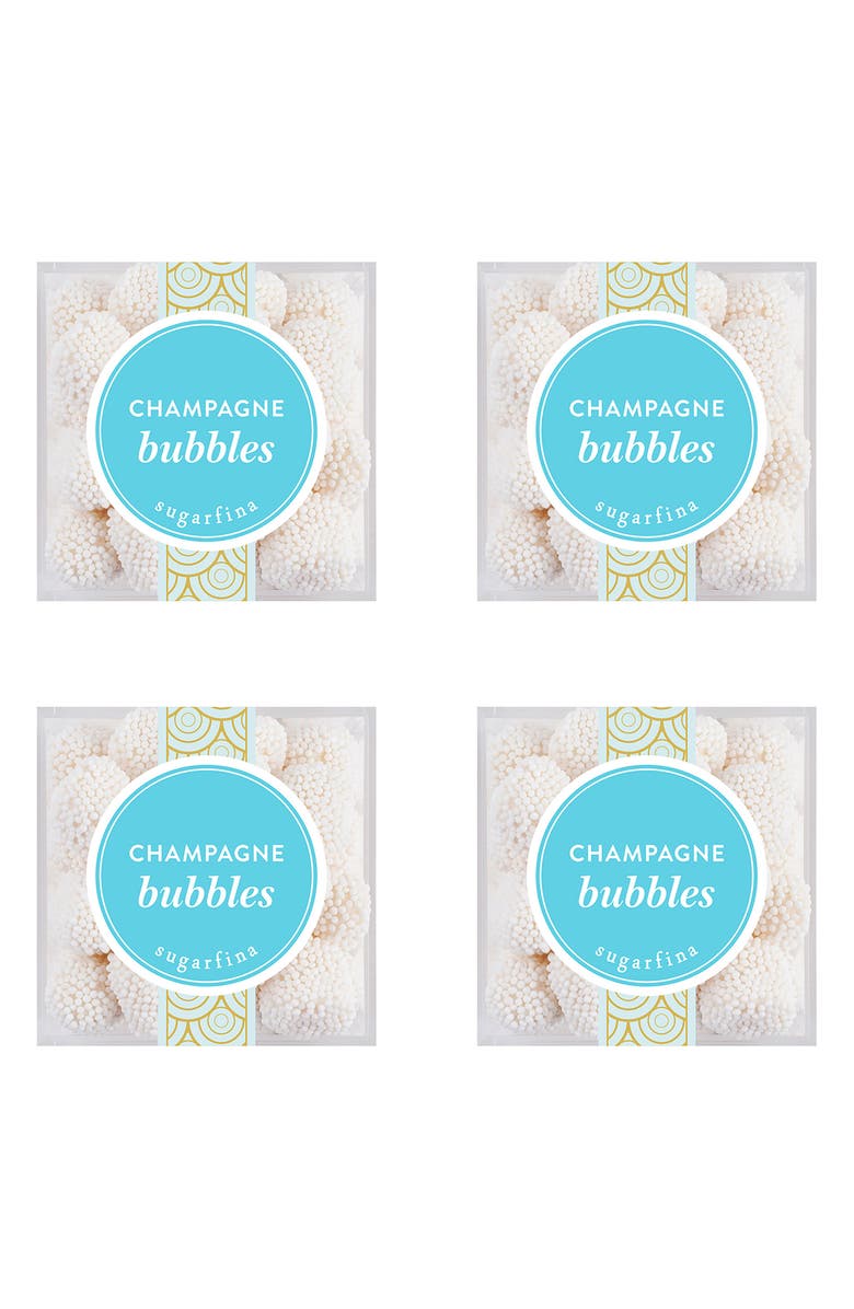 sugarfina Set of 4 Champagne Bubbles Candy Cubes, Main, color,