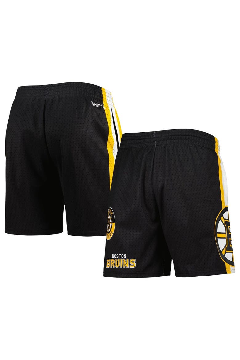 Men's Mitchell & Ness Black Boston Bruins City Collection Mesh Shorts, Main, color, Black