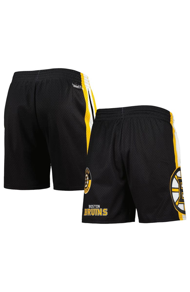 Mitchell & Ness Men's Mitchell & Ness Black Boston Bruins City Collection Mesh Shorts, Main, color, 