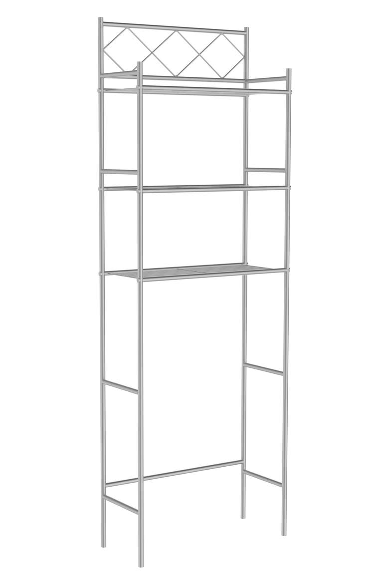 3-Shelf Metal Bathroom Organizer, Alternate, color, SILVER
