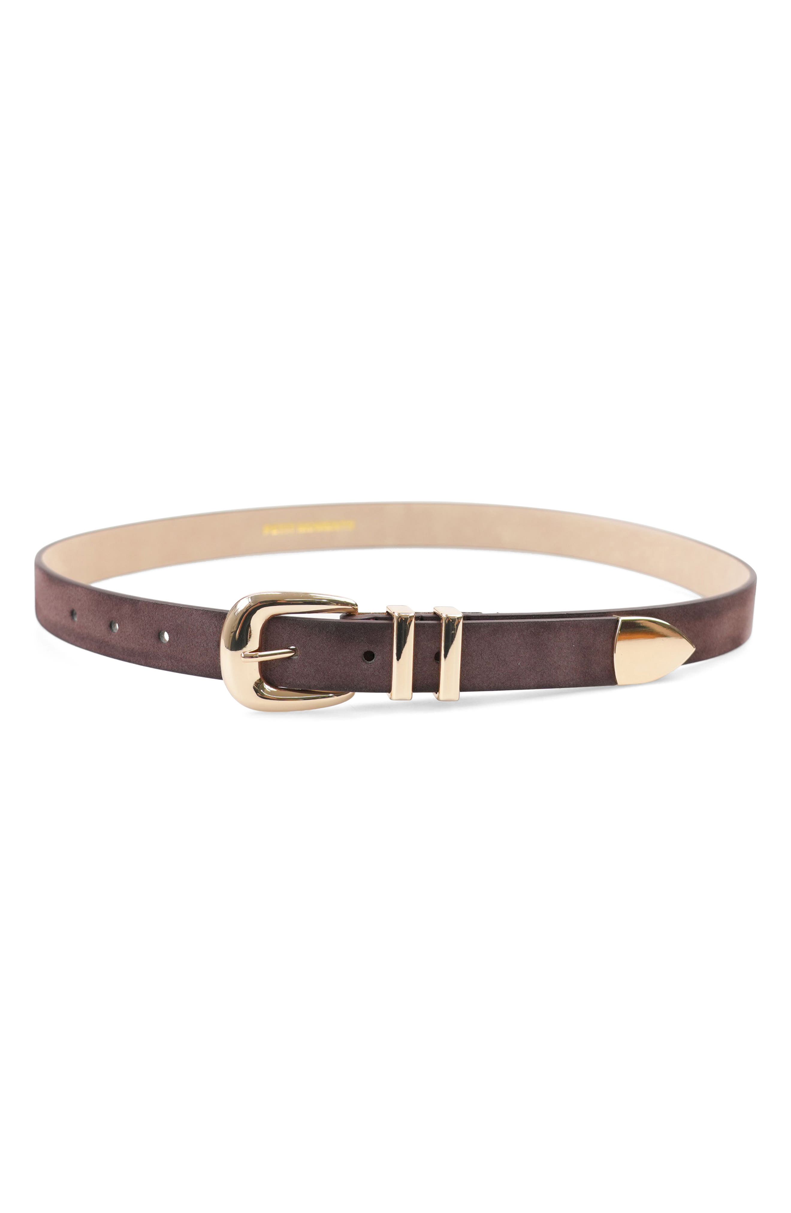 selected DARK BROWN SUEDE/ GOLD