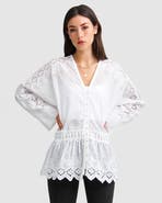 Belle & Bloom Unbutton Me Eyelet Button Down Shirt