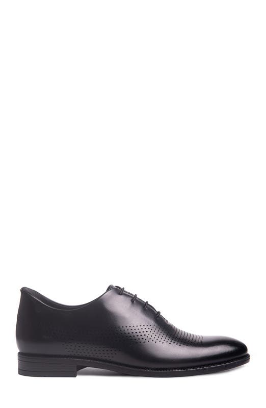 Marc Joseph New York East Road Hands-Free Slip On Technology Perforated Dress Oxfords, Alternate, color, Black Napa Leather