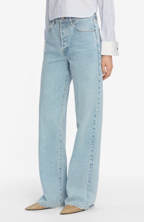 Frame The Collegiate Super High Waist Wide Leg Jeans In Blue