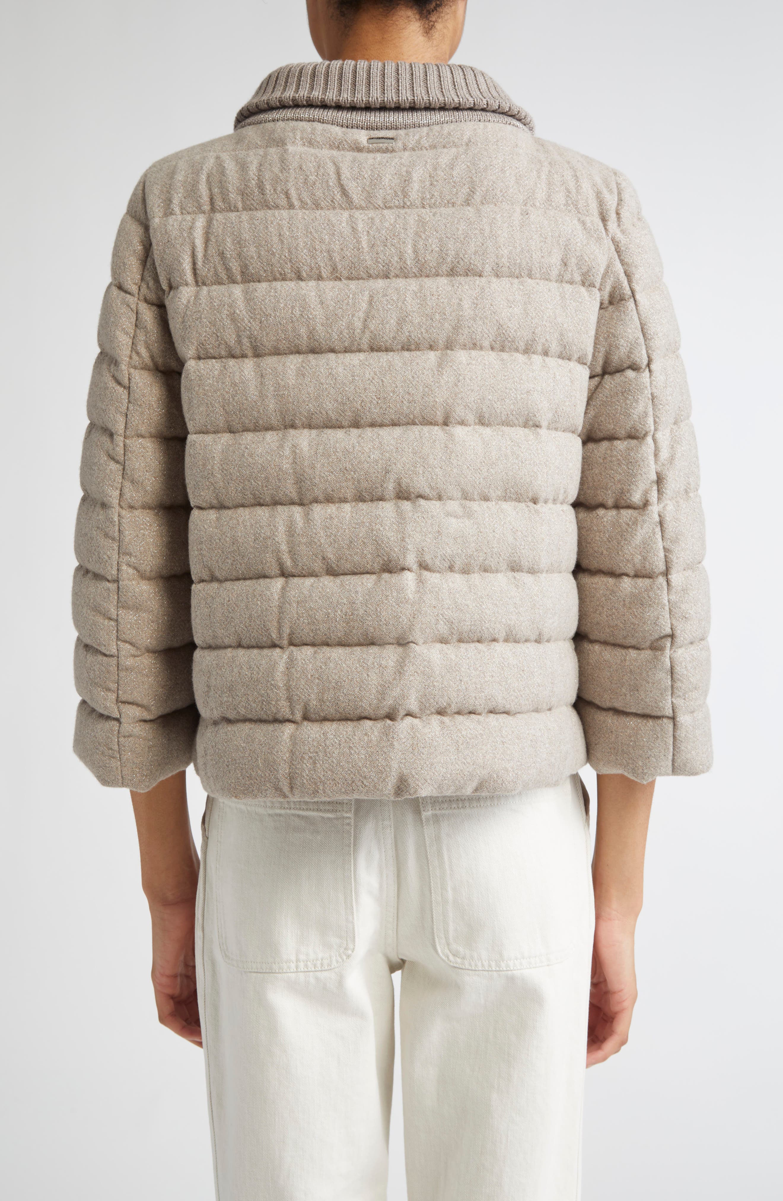 Metallic Cashmere & Wool Down Jacket - image 2