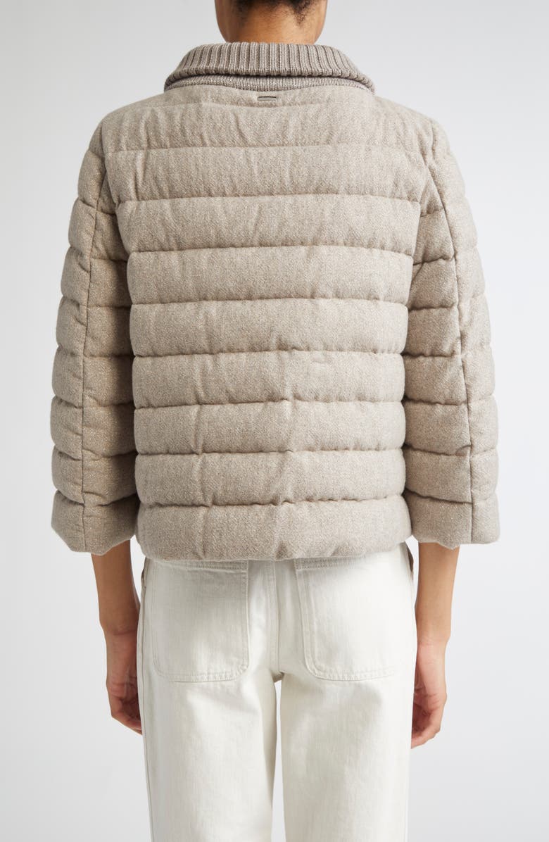 Herno Metallic Cashmere & Wool Down Jacket, Alternate, color, Champagne