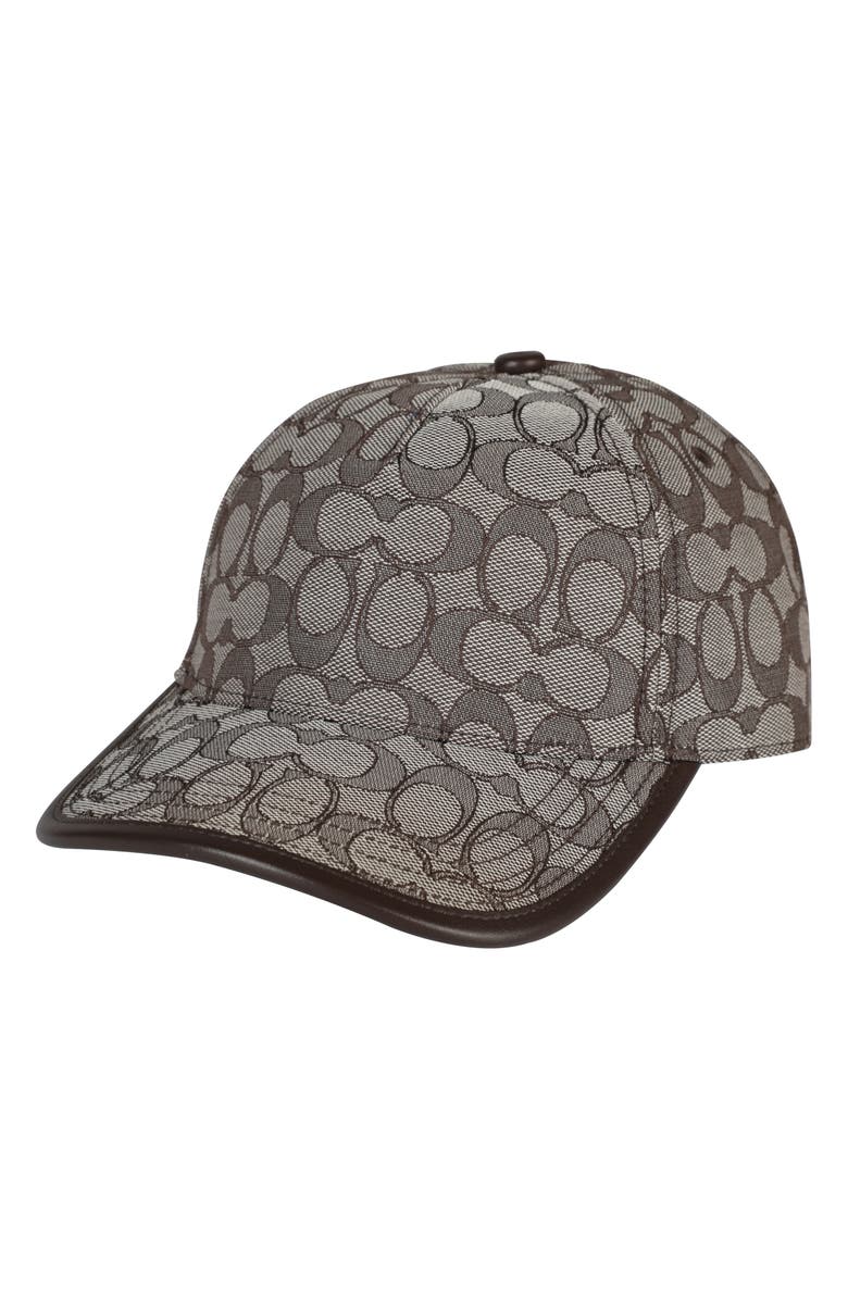 COACH Signature C Logo Jacquard Baseball Cap, Main, color, 
