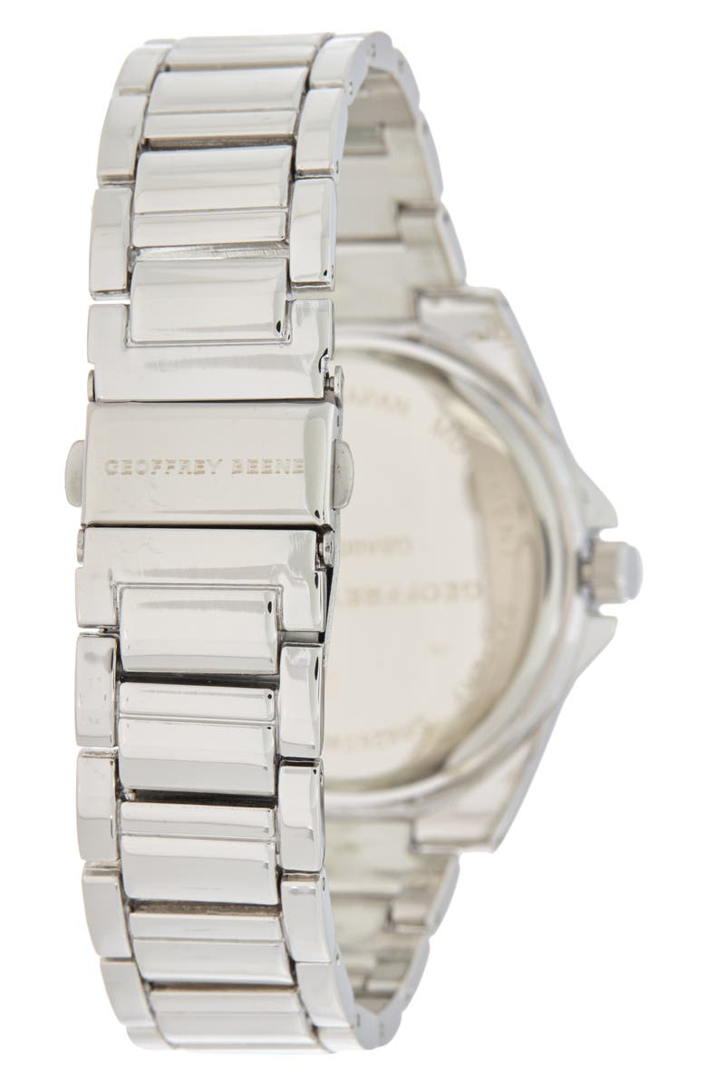 GEOFFREY BEENE Diamond Bracelet Strap Chronograph Watch, 42mm, Alternate, color, Silver