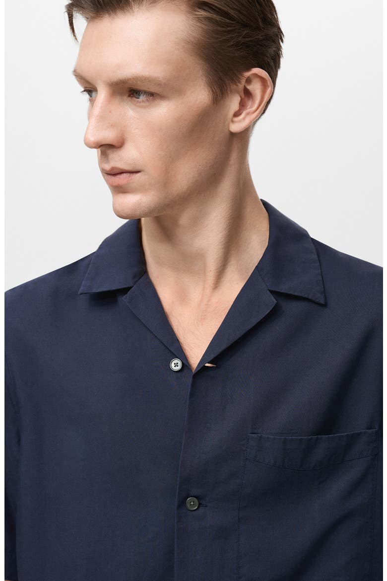 Regular Fit Lyocell Camp Shirt, Alternate, color, DARK NAVY