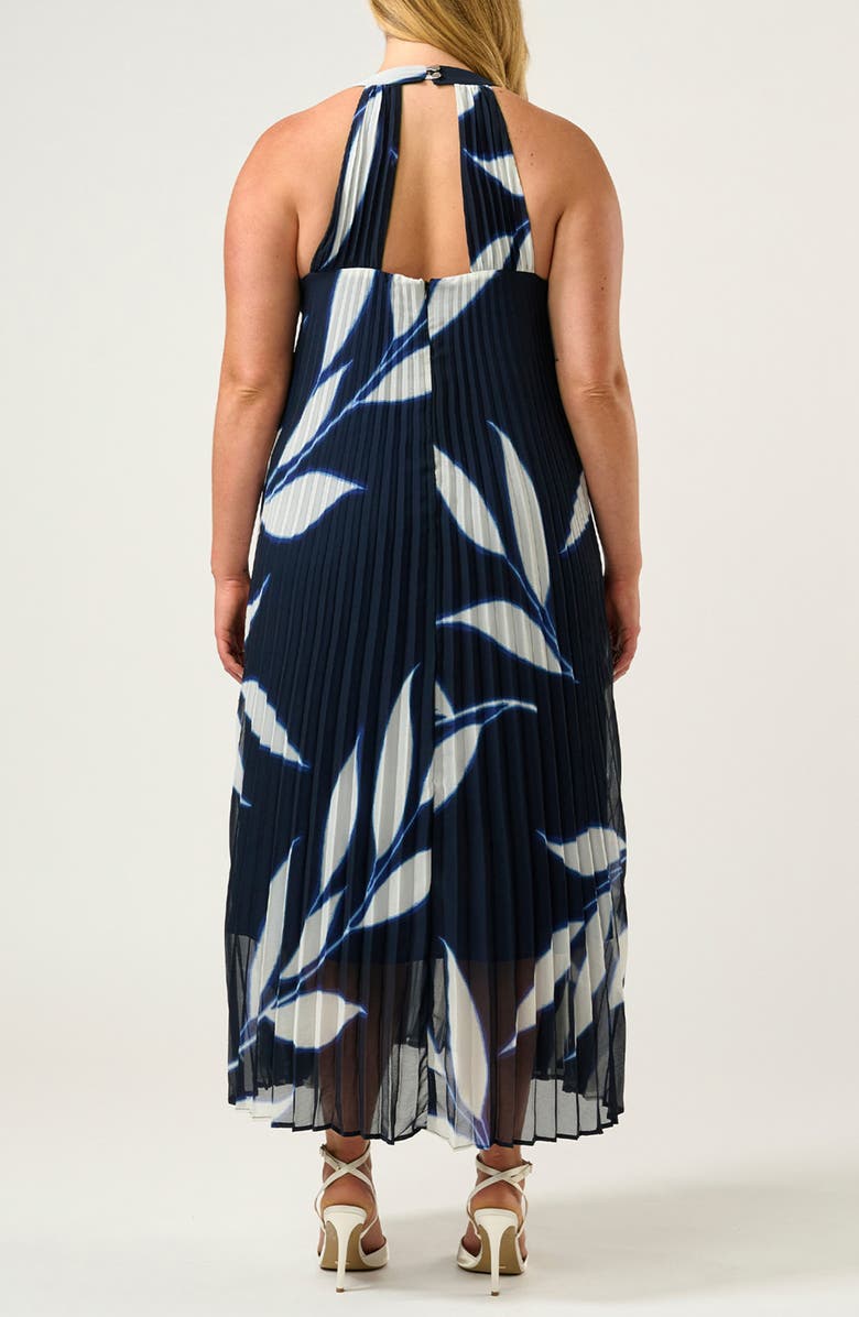 Estelle Breezy Pleated Sleeveless Dress, Alternate, color, Navy/ Milk