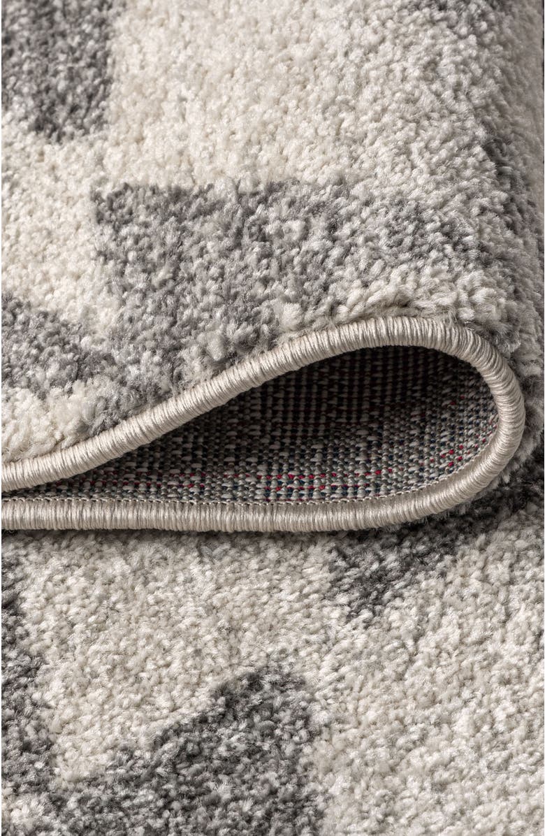 JONATHAN Y Aisha Moroccan Triangle Geometric Round Area Rug, Alternate, color, Cream/Gray