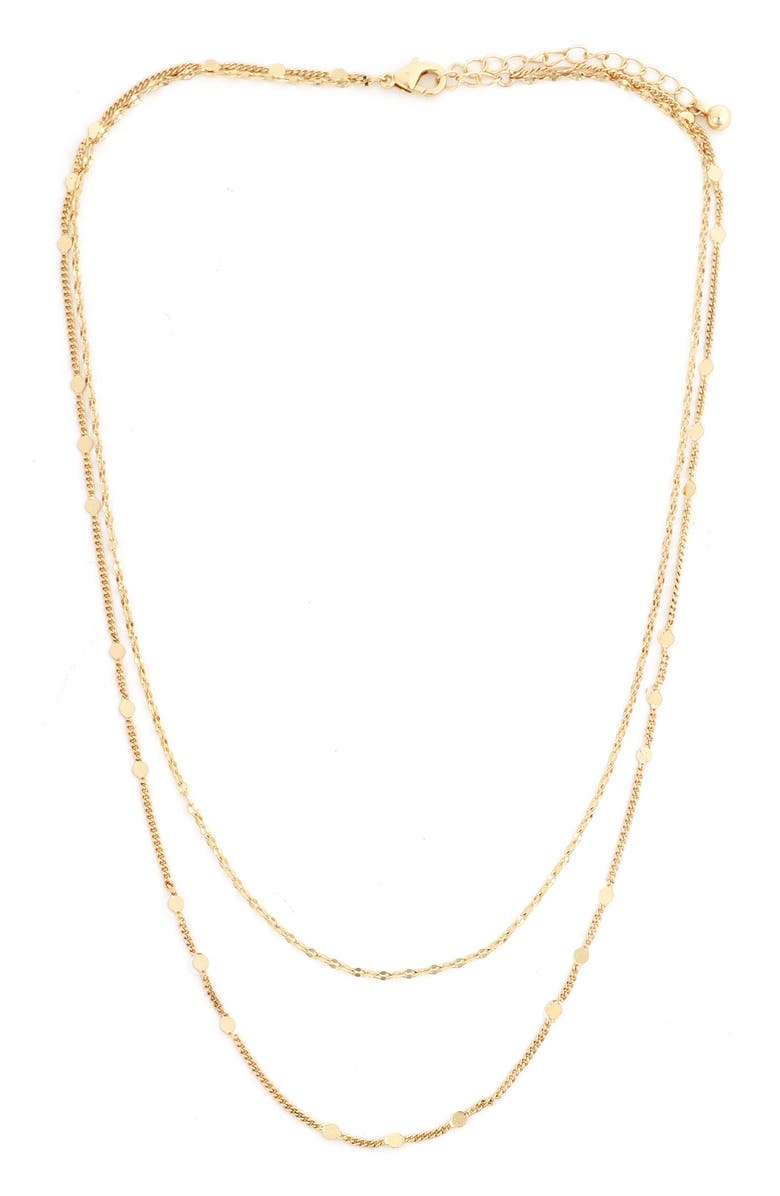 Panacea Layered Station Chain Necklace, Main, color, Gold