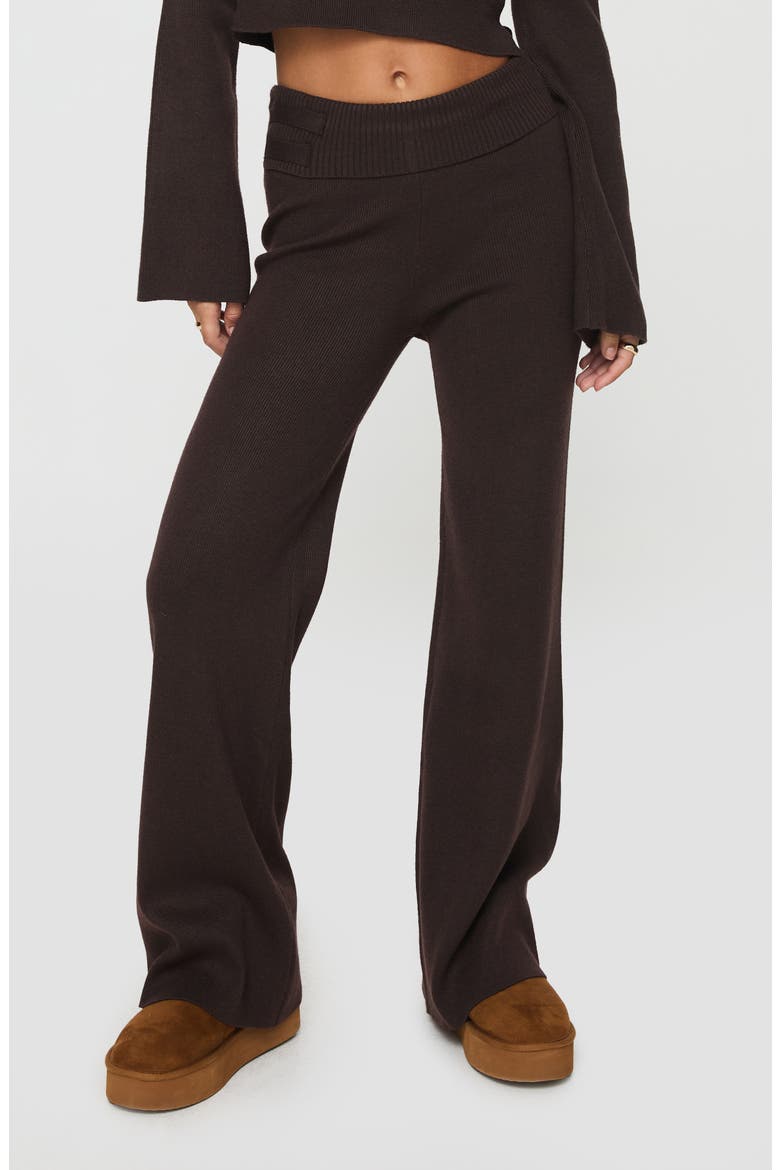 Try Me Wide Leg Knit Pants, Main, color, CHOCOLATE