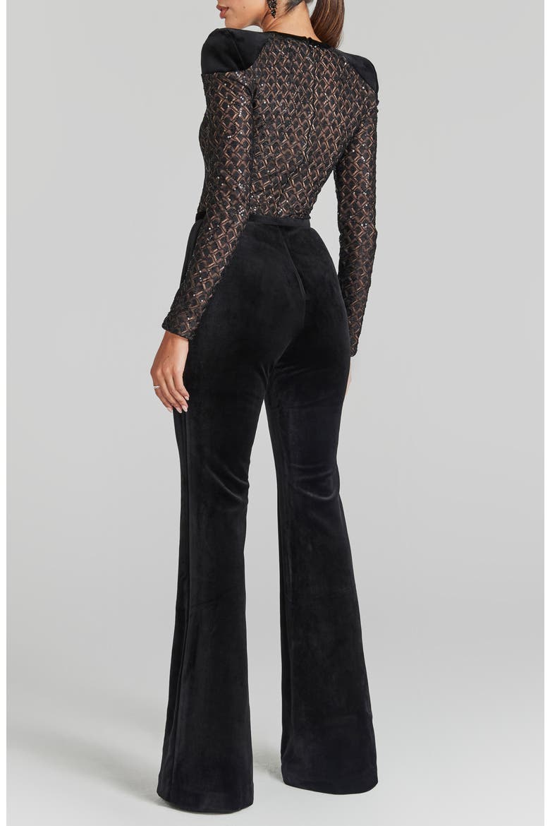 Amanda Long Sleeve Jumpsuit, Alternate, color, BLACK