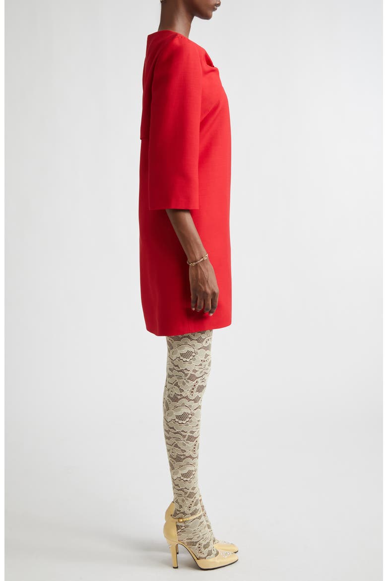 Bow Solid Crepe Couture Minidress, Alternate, color, PINK