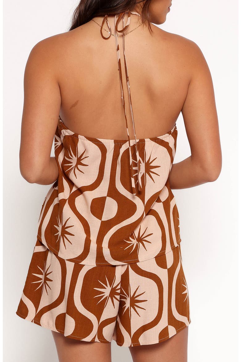 Henri Cotton & Linen Halter Top, Alternate, color, TAN PRINT