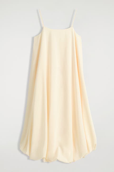 Bubble-Hem Midi Dress