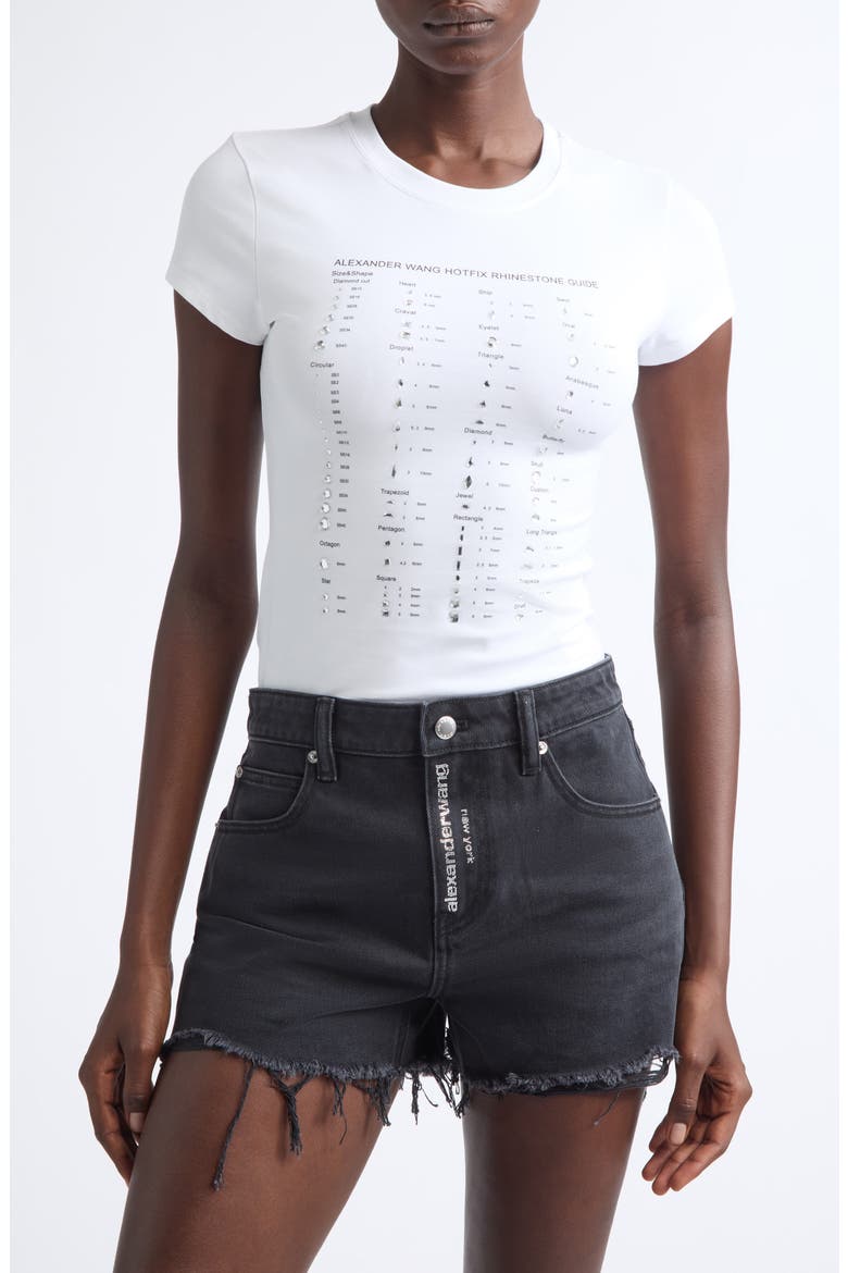 Relaxed Hotfix Logo Denim Shorts, Main, color, FADED BLACK