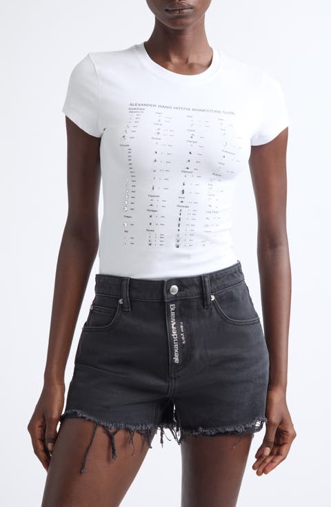 Relaxed Hotfix Logo Denim Shorts