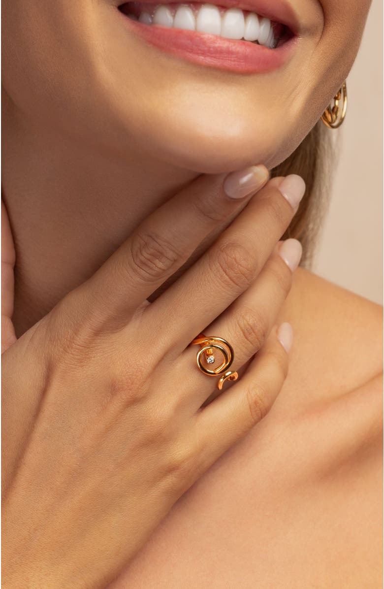 PIERETTI Coraline ring, Alternate, color, Gold Plate