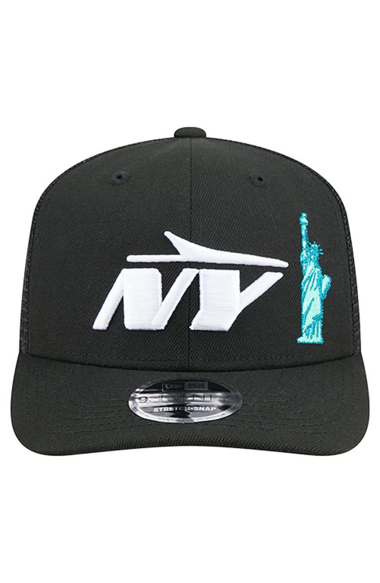 New Era Men's New Era Black New York Jets Liberty 9SEVENTY Adjustable Trucker Hat, Alternate, color, Black