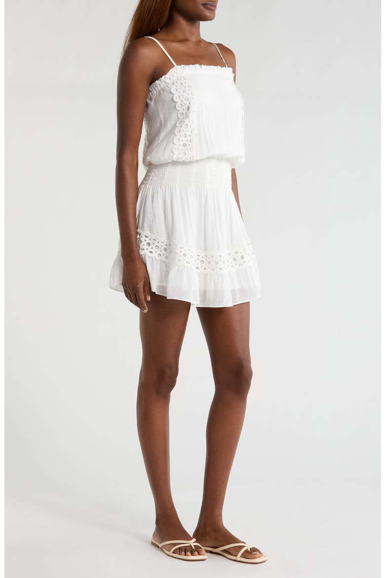 Smocked Cover-Up Dress, Alternate, color, WHITE
