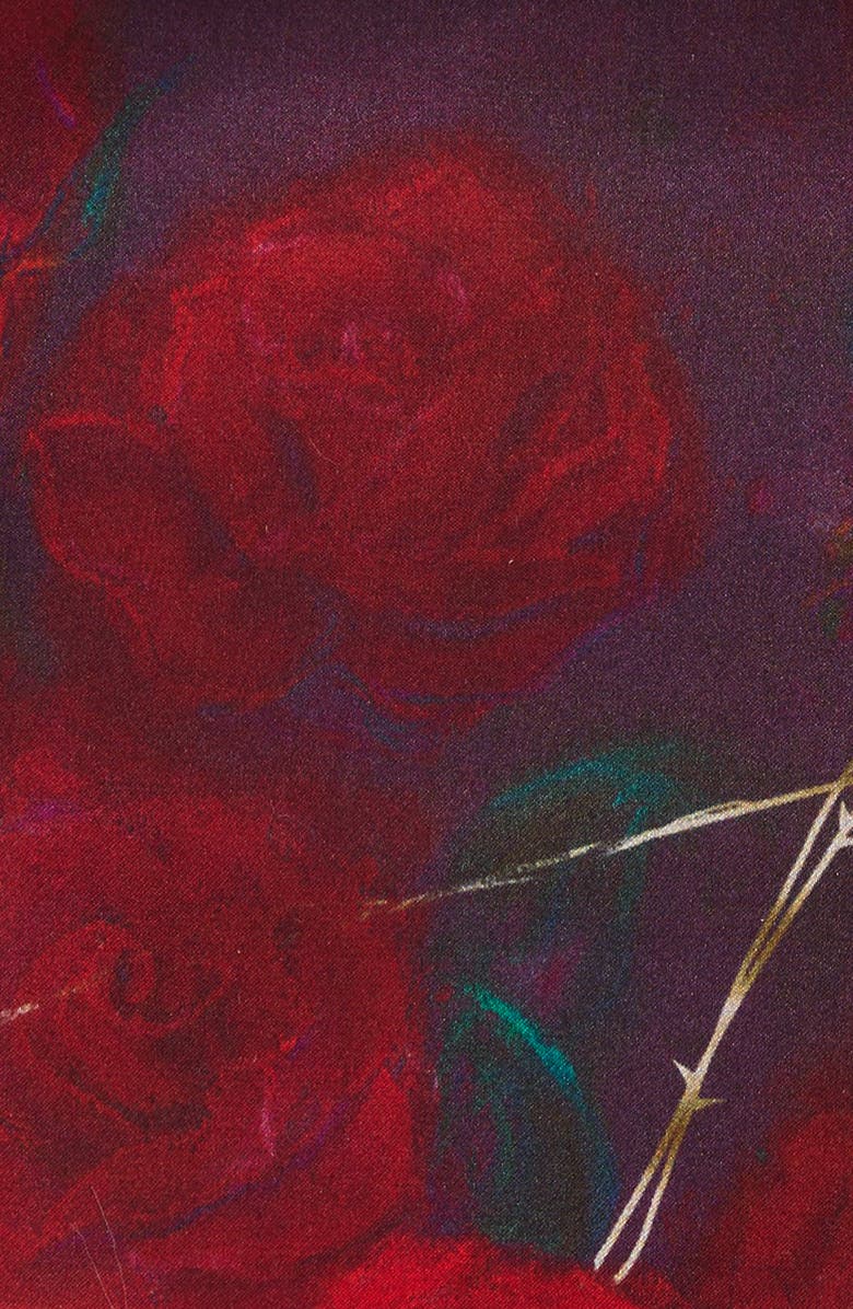 Lost Pattern La Rosa Silk Pocket Square, Alternate, color, Red