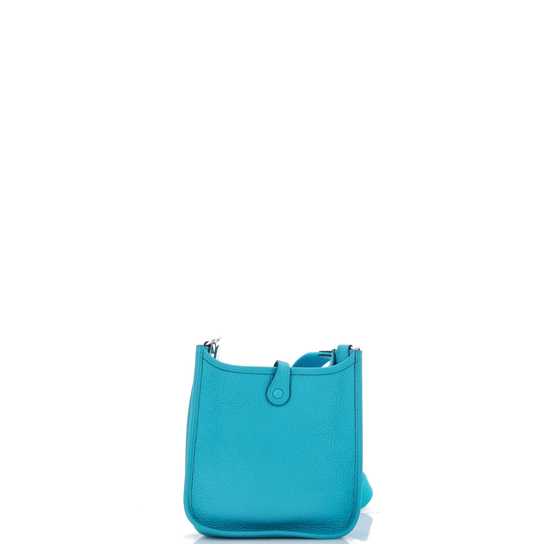Pre-Owned Hermes Evelyne Bag Gen III Clemence TPM, Alternate, color, Bleu Zanzibar