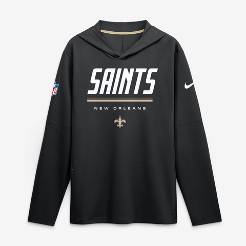Men's Nike Black New Orleans Saints Sideline Game On Lightweight Long Sleeve Hooded Dri-FIT Top